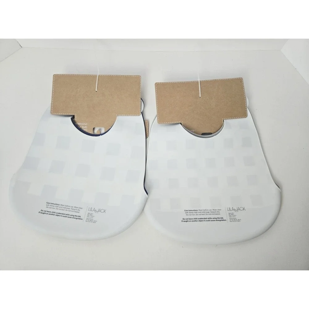 Lila & Jack Silicone Bibs 2 pack x‎ 2 Bon Apetit Pizza Baby NEW waterproof